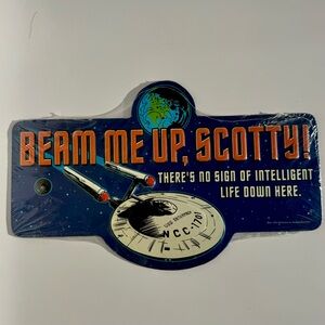 Star Trek Sign “Beam Me Up Scotty” Spaceship Trekkie Sci-Fi Metal Nerd Open Road